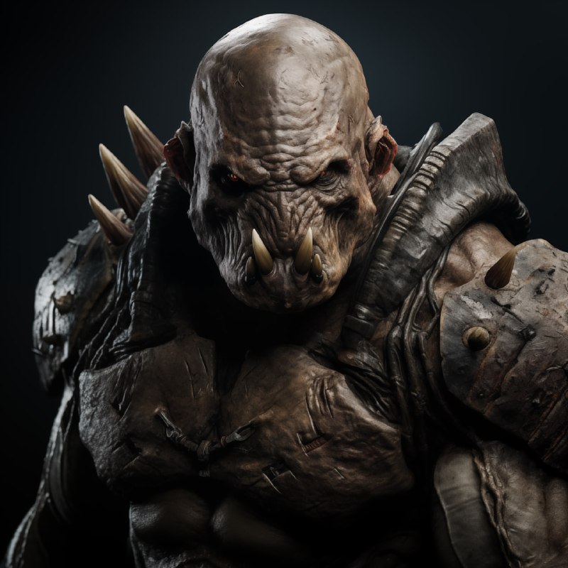 Halo Brute Alien With Melee Weapons Photorealistic