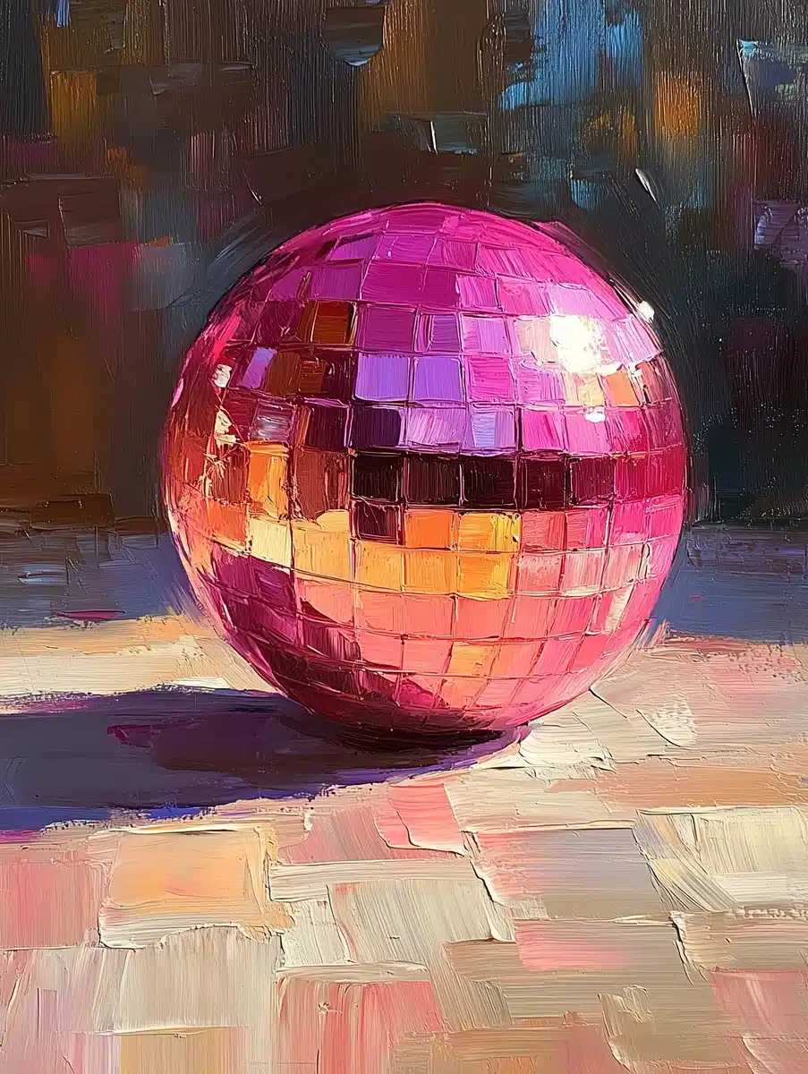 Whimsical Disco Ball Painting