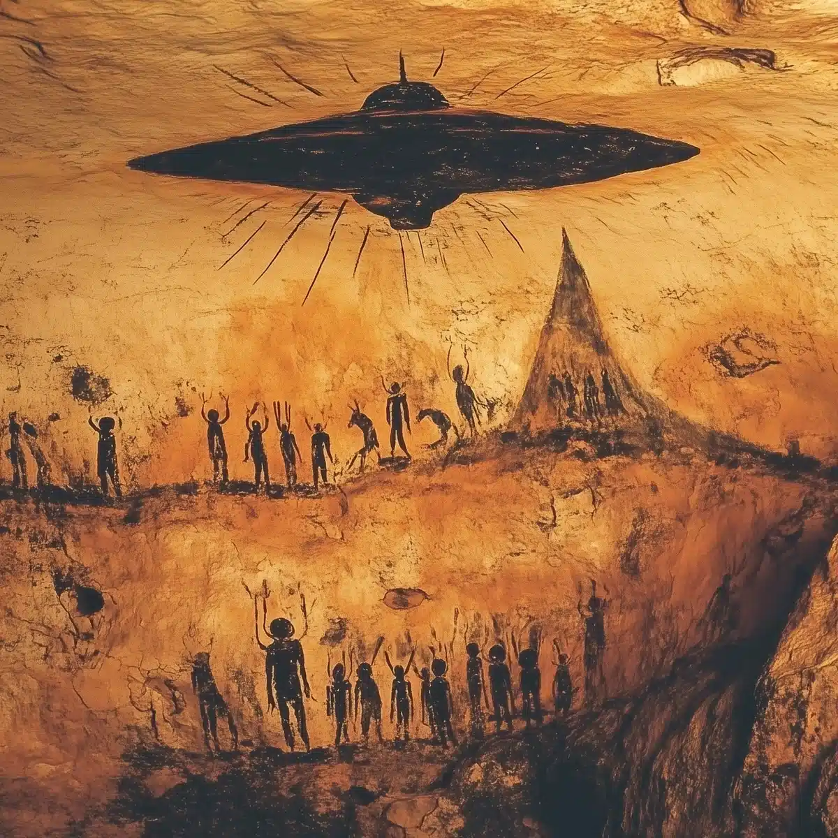 Cave Painting Hovering Spaceship