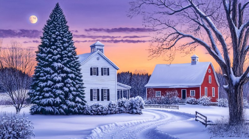 Snow-Covered Path to a White House