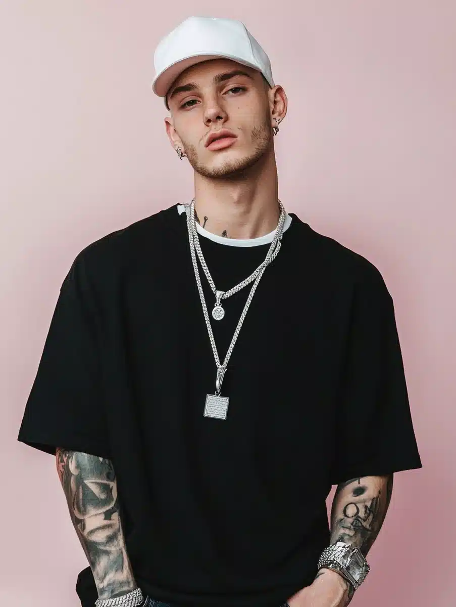 Fashionable Hip-Hop Male Portrait