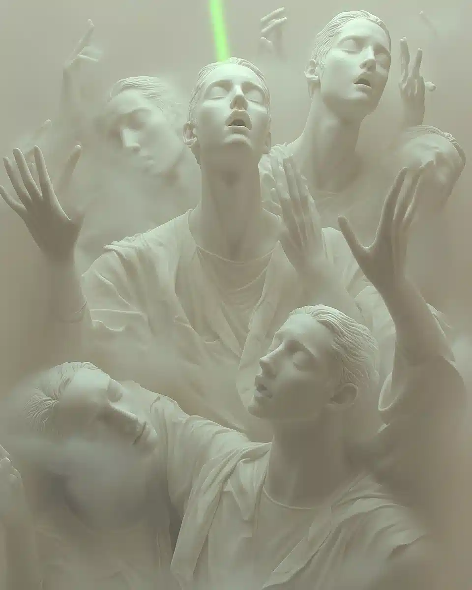 Rave Figures in Fog