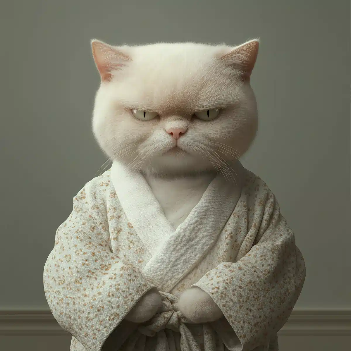 Angry Cat in Kimono