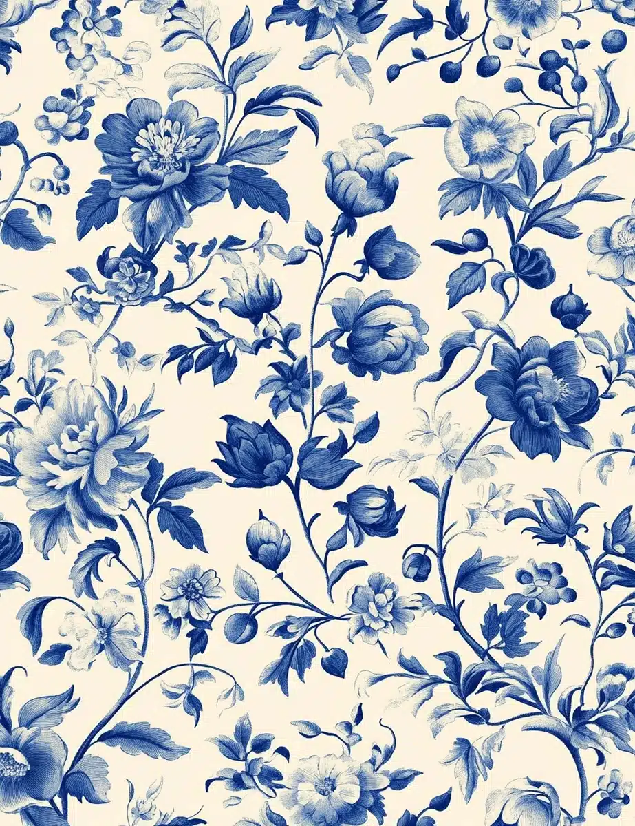French Toile Floral Design