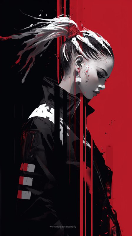Cyberpunk Girl in Rainy Alley Yoji Shinkawa Ink Style