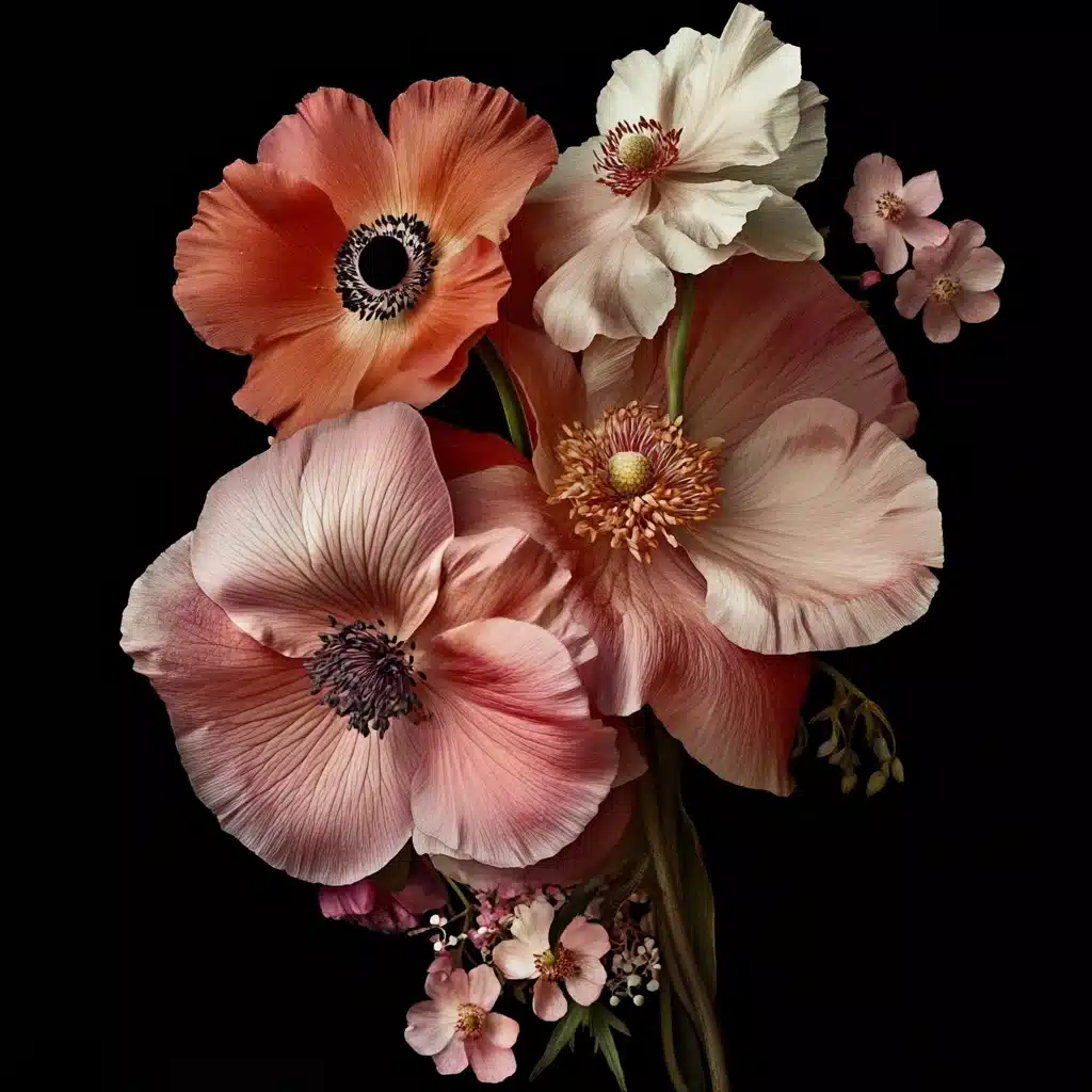 Elegant Flowers Overlapping Photo