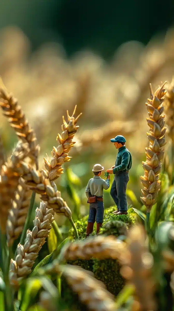 Ultra-Realistic Farmers in Wheat Field