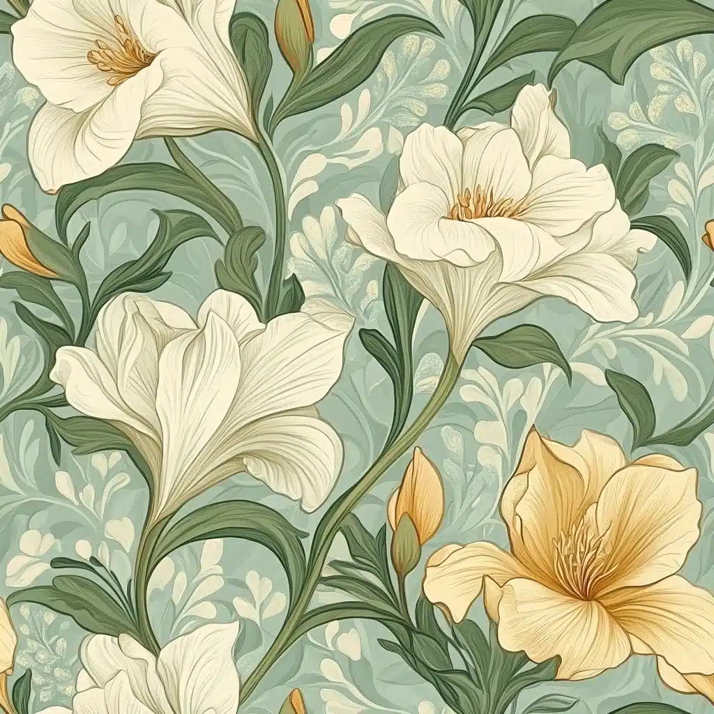 Vintage Freesia Wallpaper Pattern