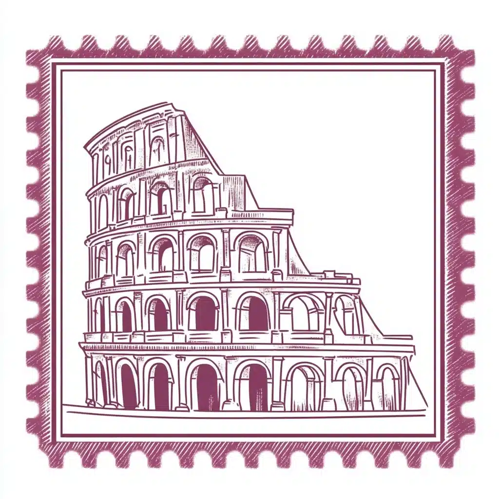 Minimalist Italian Stamp Design