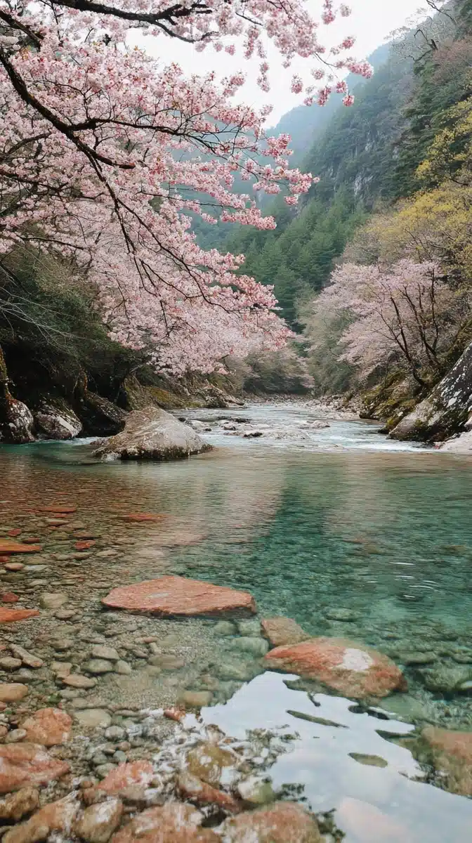 Cherry Blossom Canyon Landscape