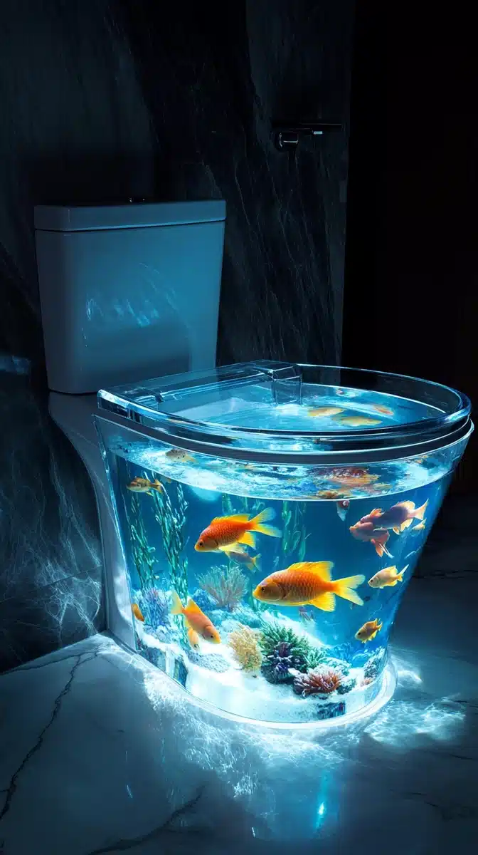 Transparent Fish Tank Toilet