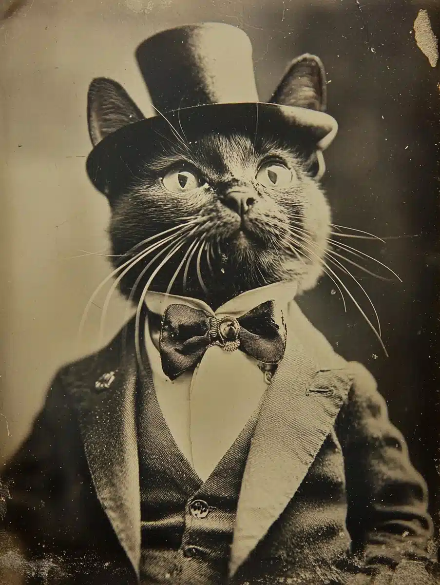 Dapper Cat in Retro Photography