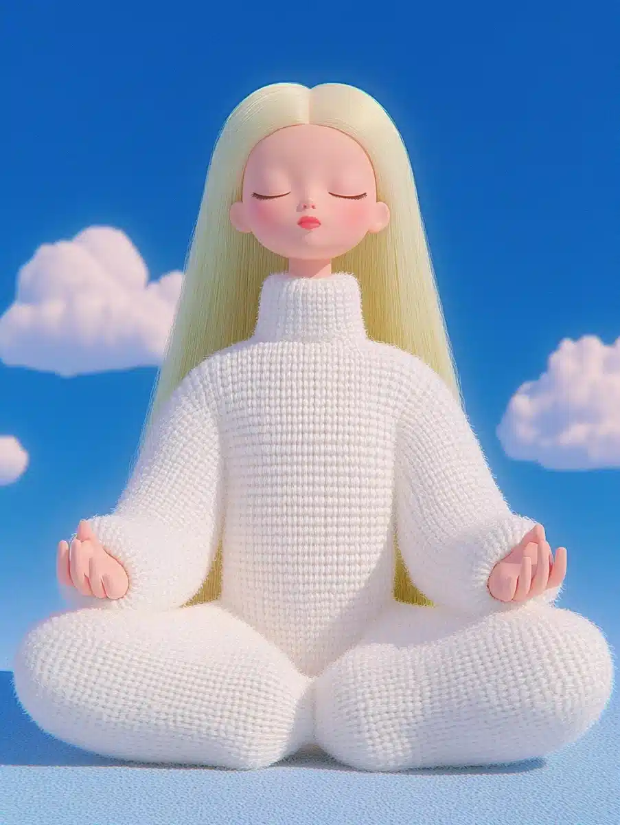 Cartoon Barbie Statue Meditation