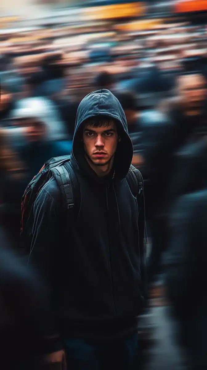 Surreal Young Man in Motion