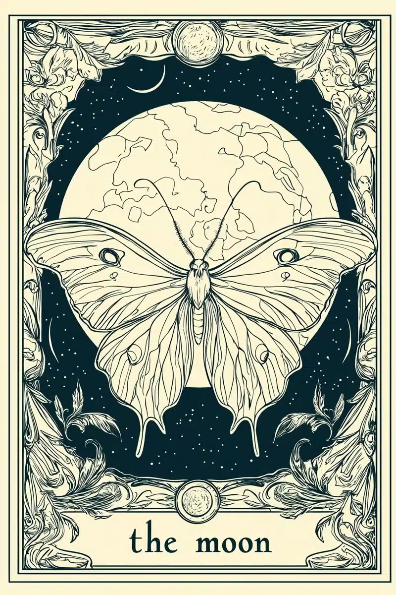 Art Nouveau Luna Moth Card