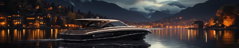 Dark Grey Bayliner Boat on Lake Photorealistic Image