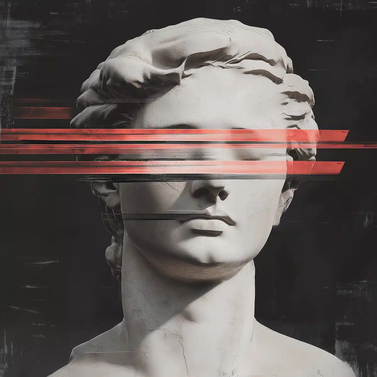 Distressed Statue with Overlay