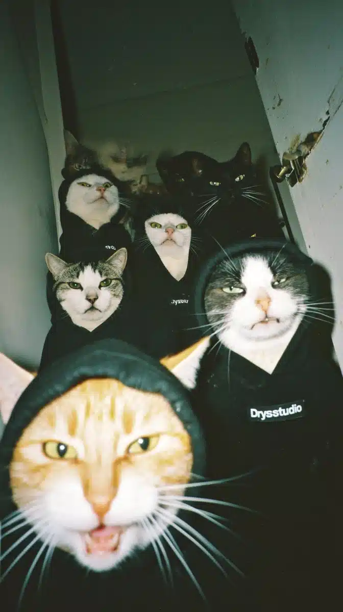 Angry Cats in Hoodies