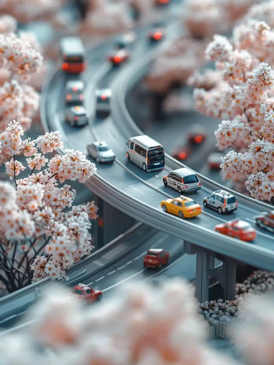 Miniature City Overpass Photography