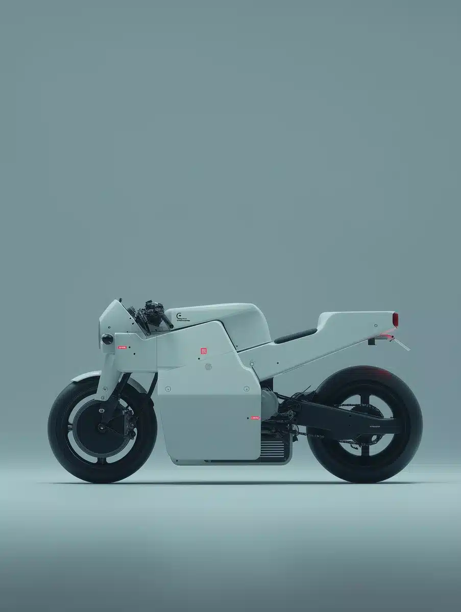 Minimalist White Motorcycle Design