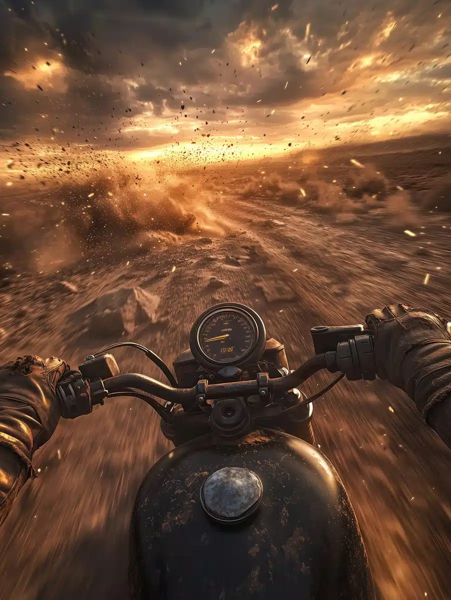 Ultra-Realistic Motorcycle Desert Ride