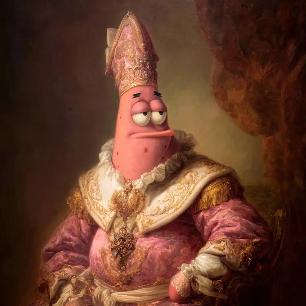 Cartoonish Patrick Star Portrait