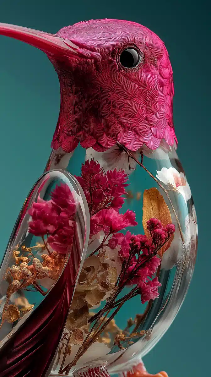 Hyperrealistic Hummingbird Sculpture