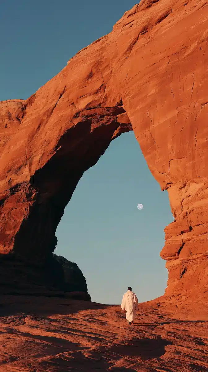Moonlit Arch with Kimono