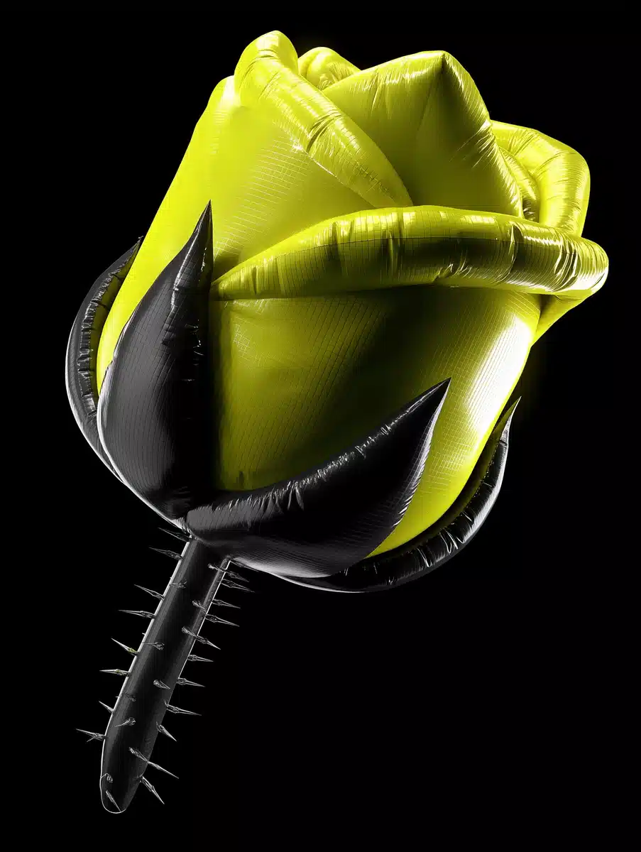 3D Inflatable Yellow Rose