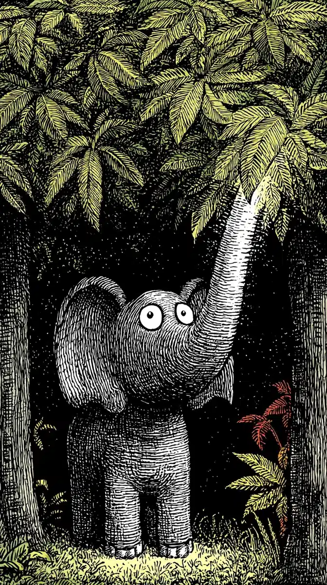 Mystical Elephant Under Canopy