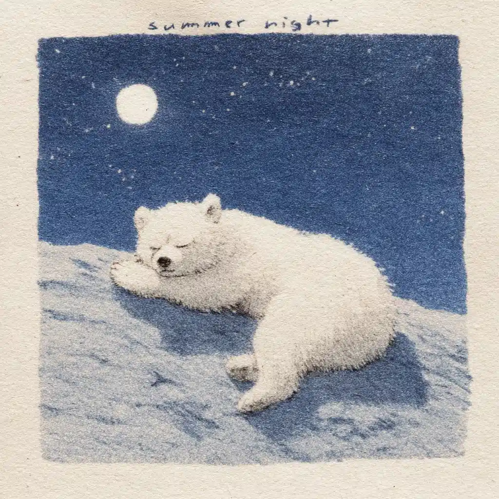 Kawaii Bear on Moon