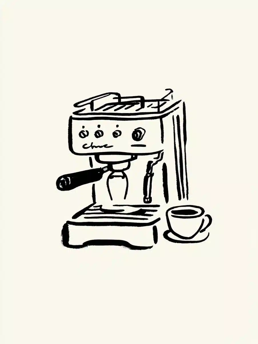 Line Drawing Espresso Machine