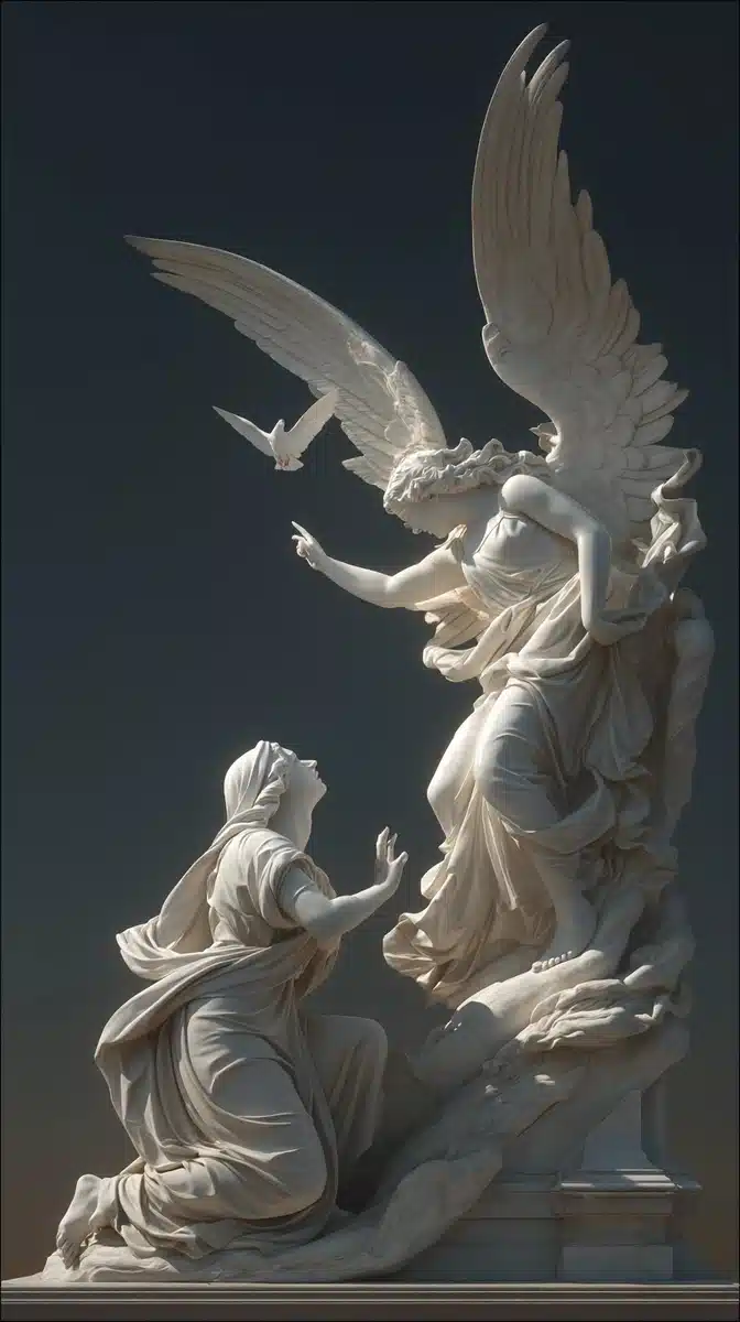 Marble Annunciation Sculpture