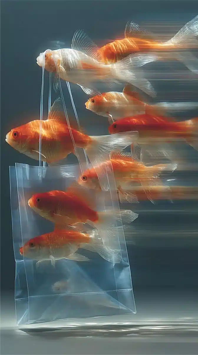 Surreal Goldfish in Bag