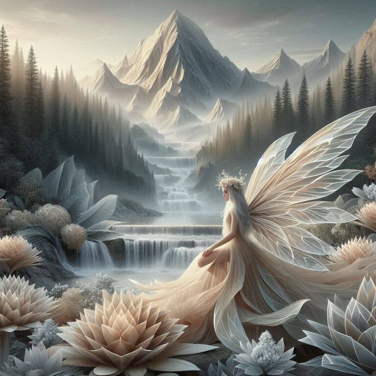 Enchanted Misty Mountain Melding Into Serene Forest