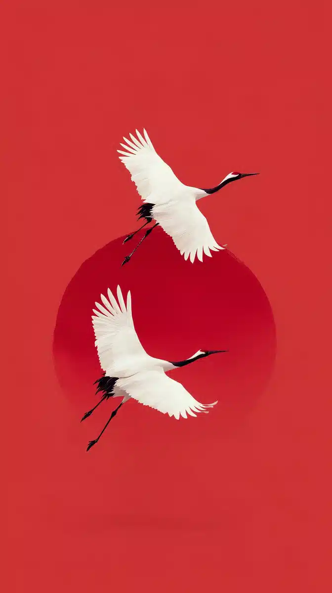 Minimalist Cranes and Sun