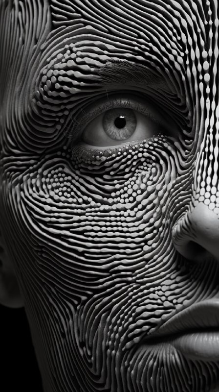 Abstract Fingerprint Line Pattern Portrait Art