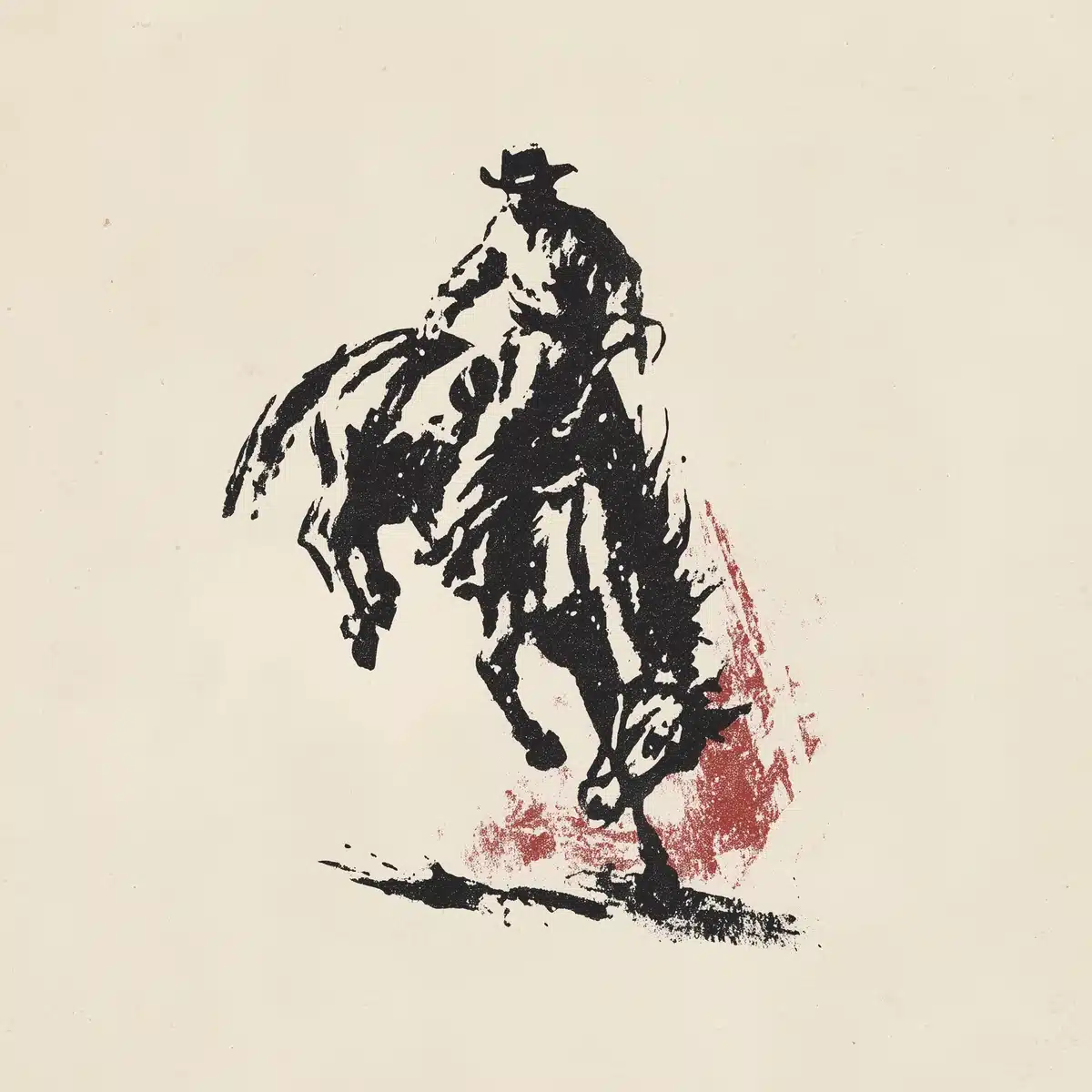Vintage Cowboy on Bucking Horse