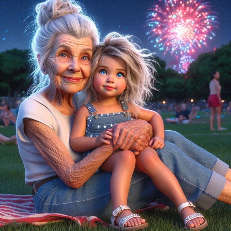 Silver-Haired Hispanic Grandmother Sitting in Grass