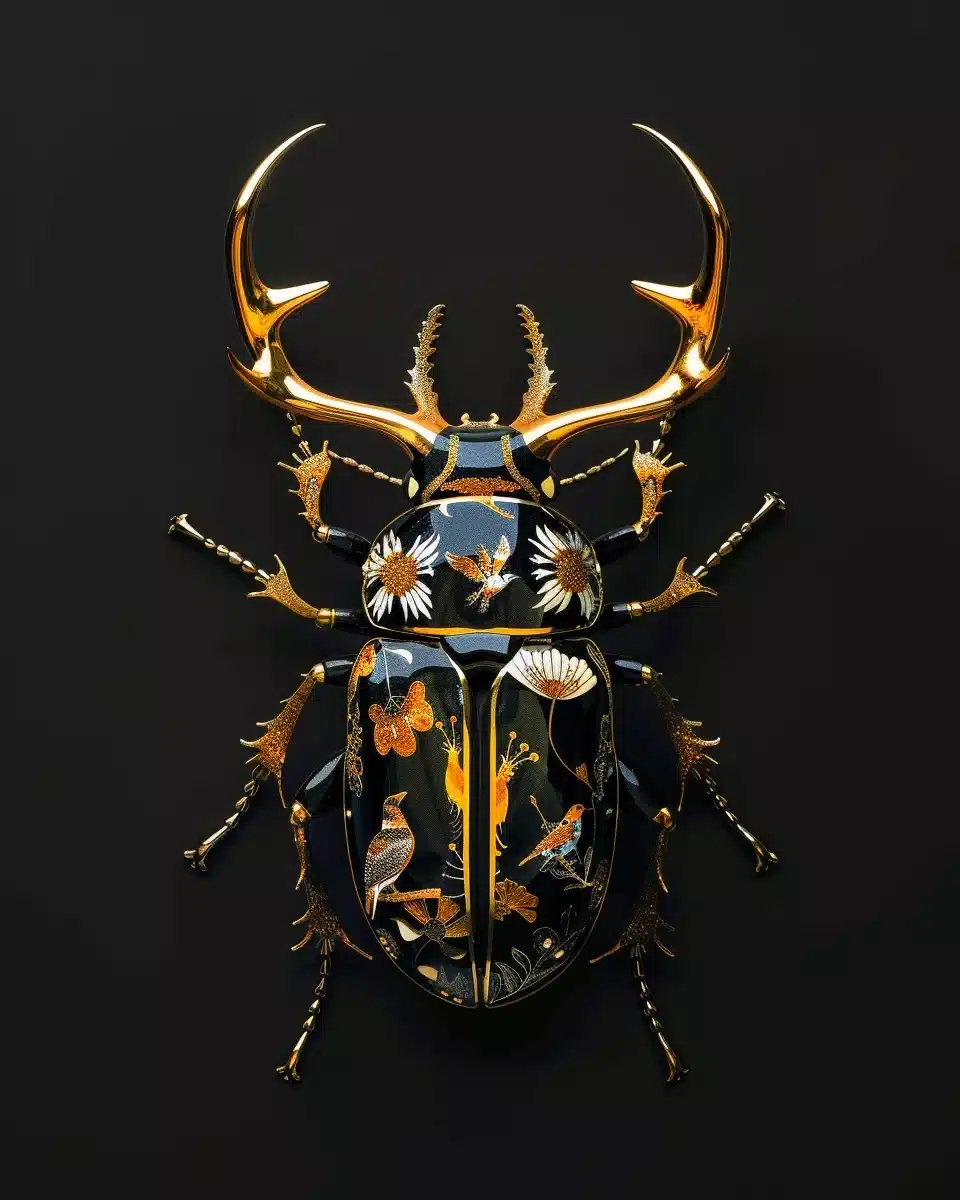 Hyperrealistic Beetle with Motifs