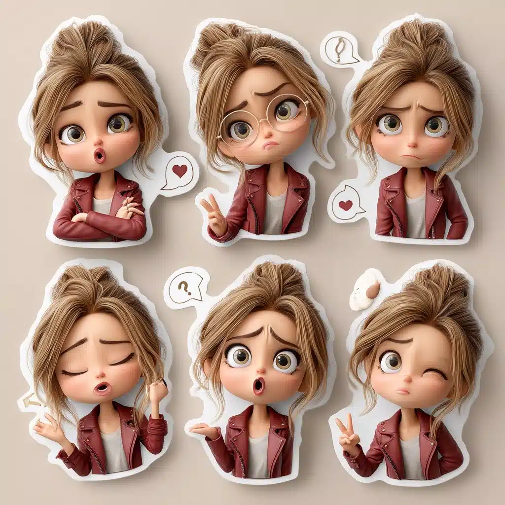 3D Kawaii Character Stickers