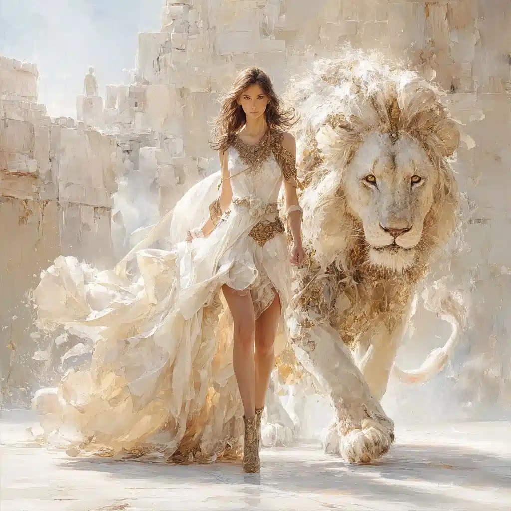 Ultrarealistic Girl with Lion