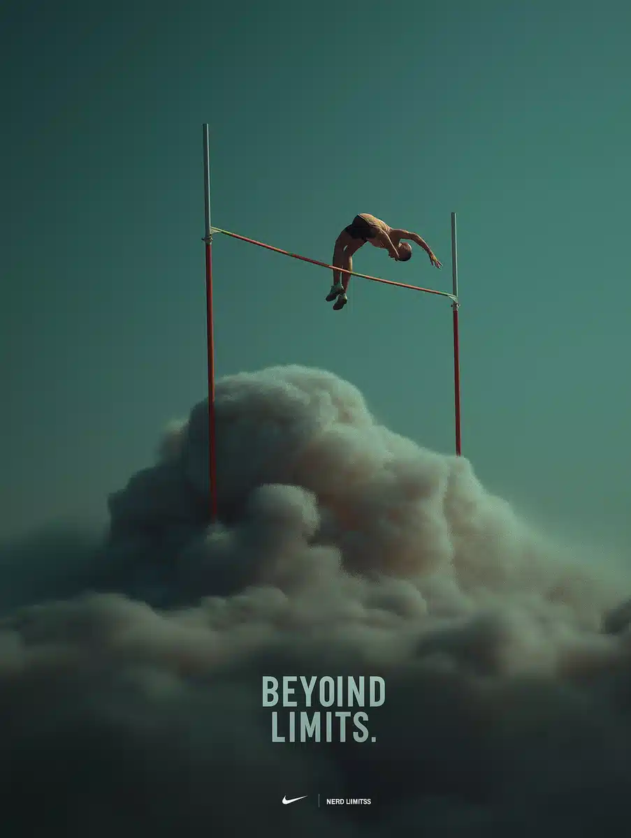 Surreal Pole Vaulting Scene