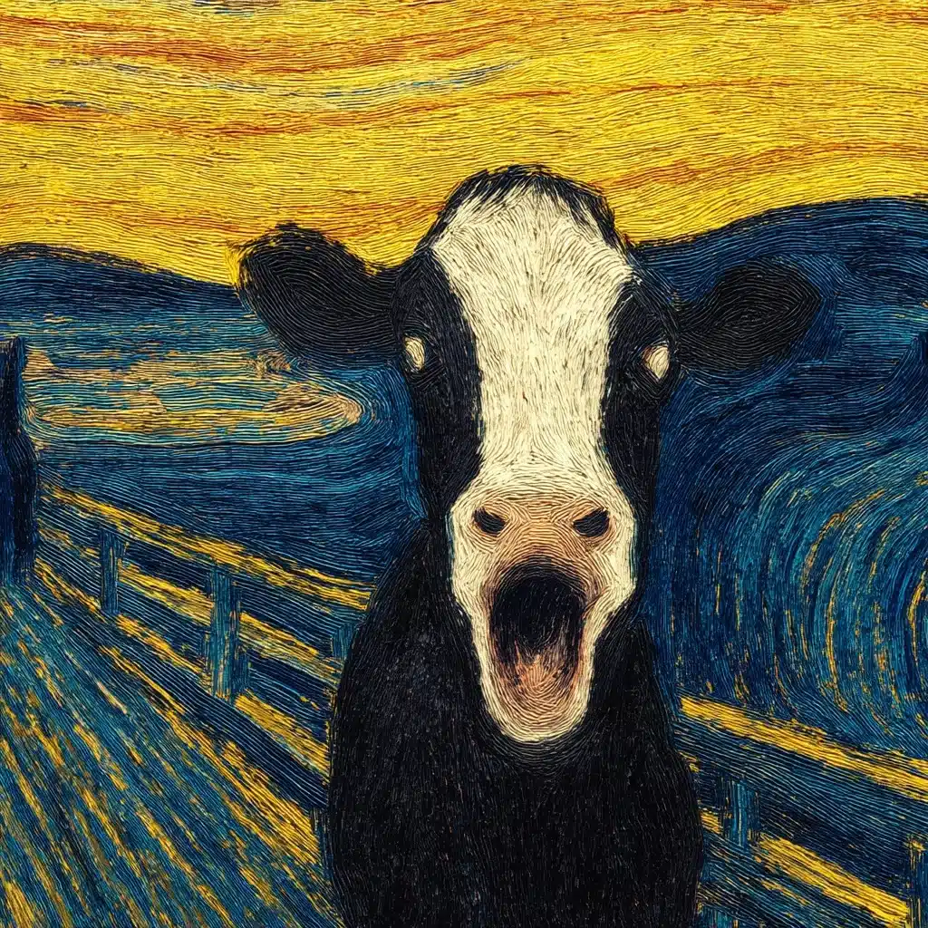 Cow in Scream Style