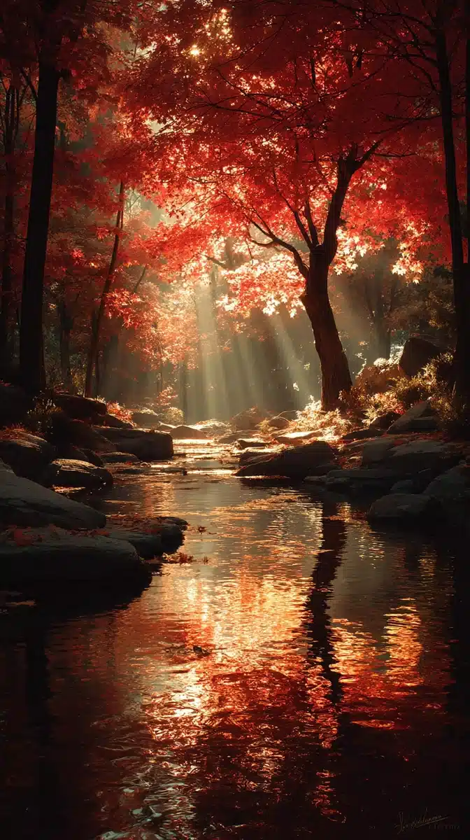 Surreal Autumn Forest Scene