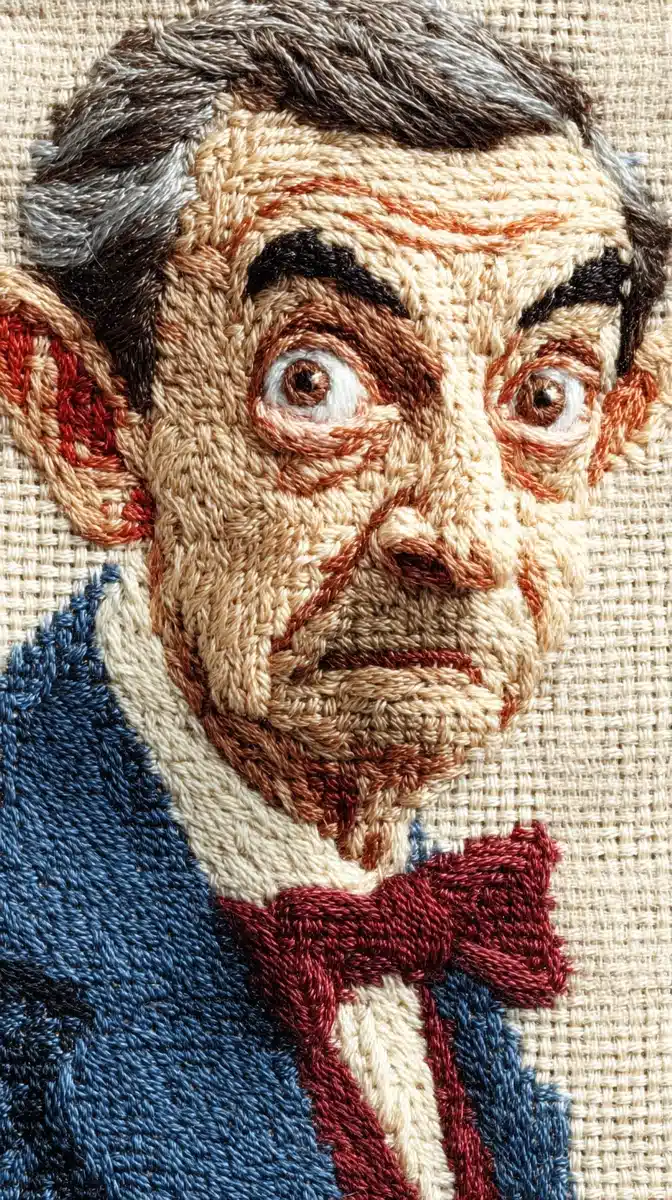 Cross Stitch Mr Bean Portrait