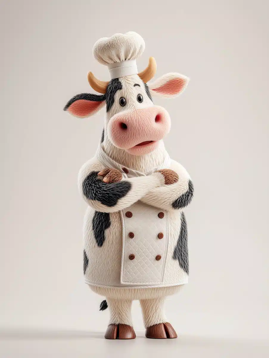 Animated Chef Cow Design