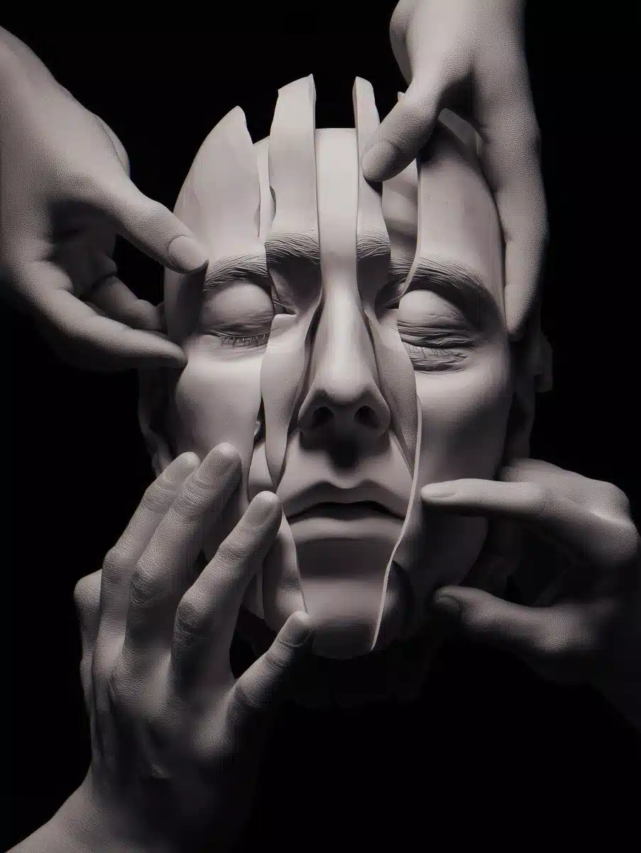 Surreal Faceless Head Sculpture