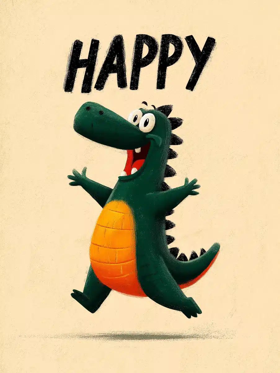 Playful Dinosaur Retro Poster