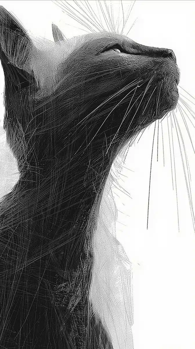 Manga-Style Cat Double Exposure